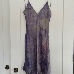SVNR hand dyed silk mini slip dress